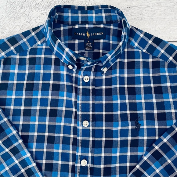 Ralph Lauren Boys Plaid Button Down Shirt Size M (10-12) - Picture 2 of 7